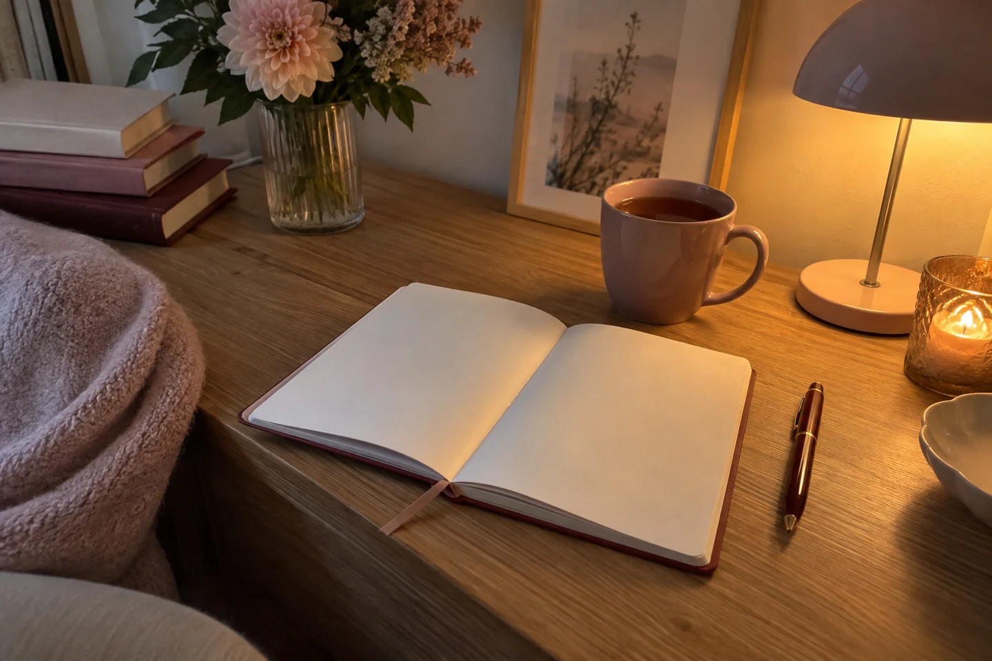 Carnet et stylo pour noter trois gratitudes chaque soir
